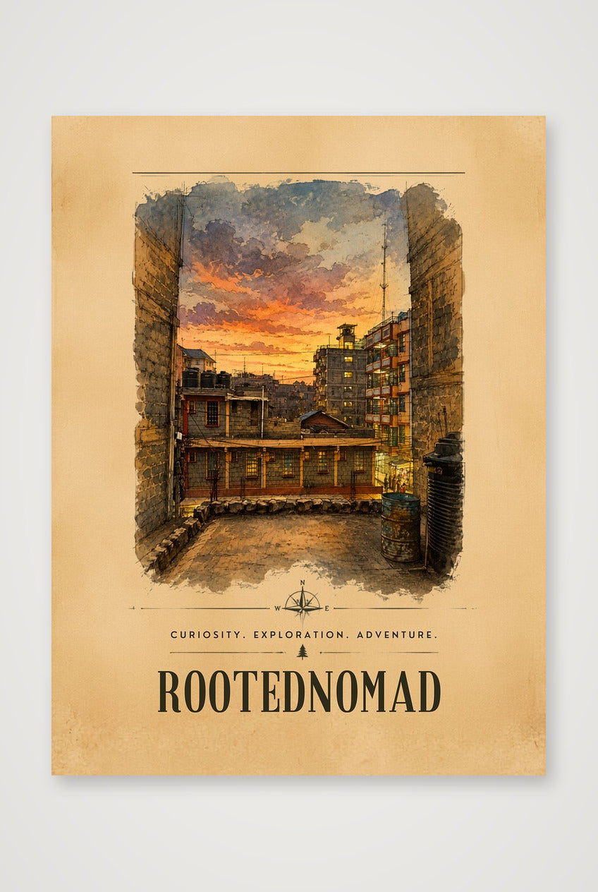 Limited Edition RootedNomad Kasarani Sunset Poster — 60×80cm, 24×31" Print only