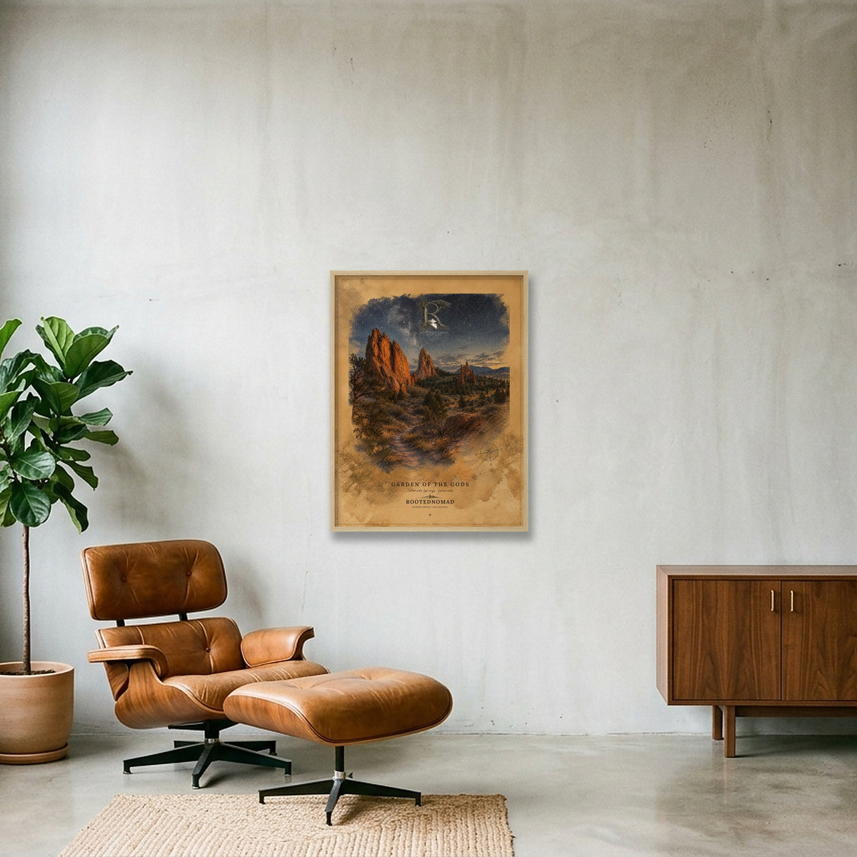 RootedNomad Garden of the Gods Poster — 60×80cm, 24×31" Oak Frame