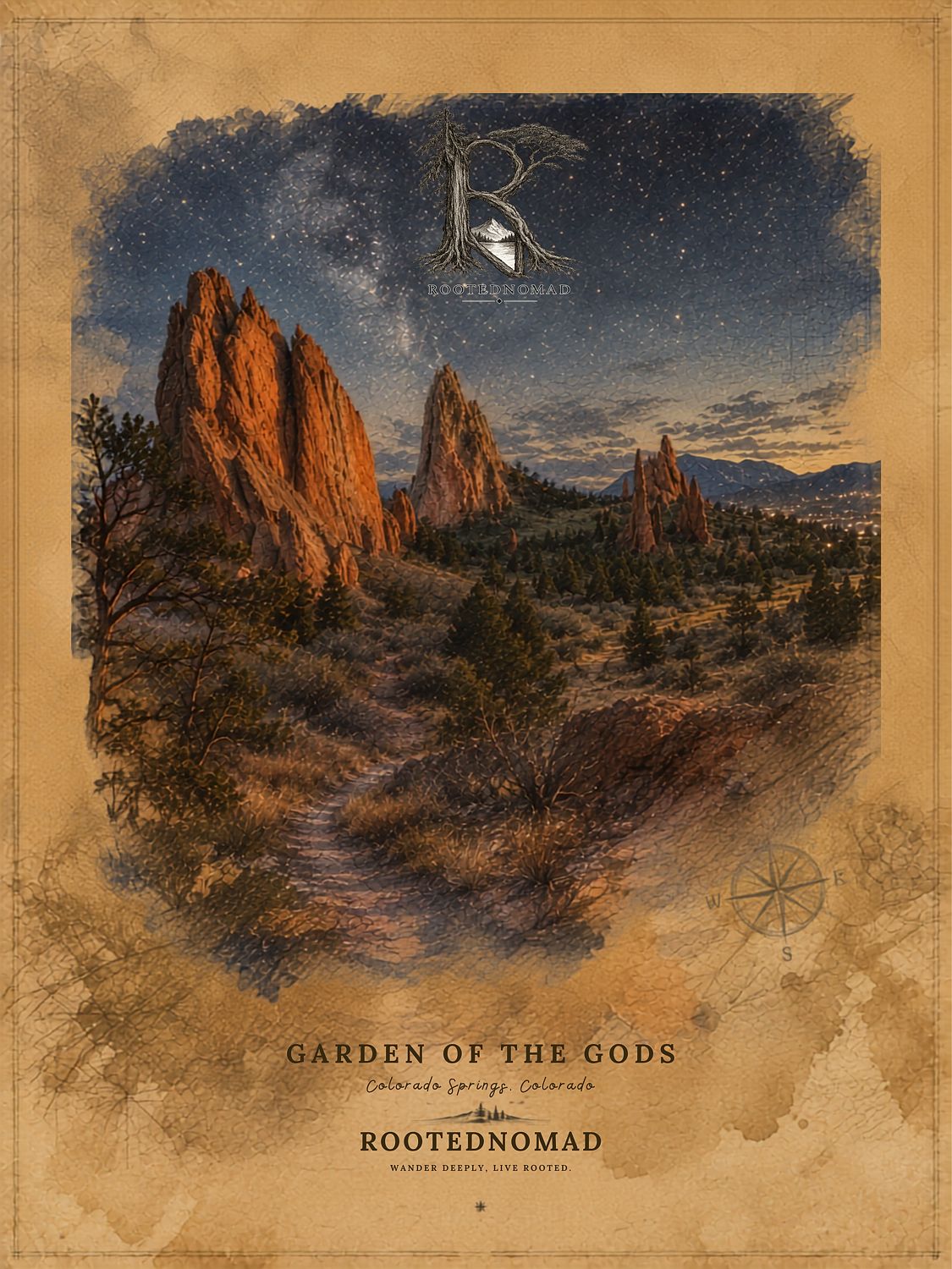 RootedNomad Garden of the Gods Poster