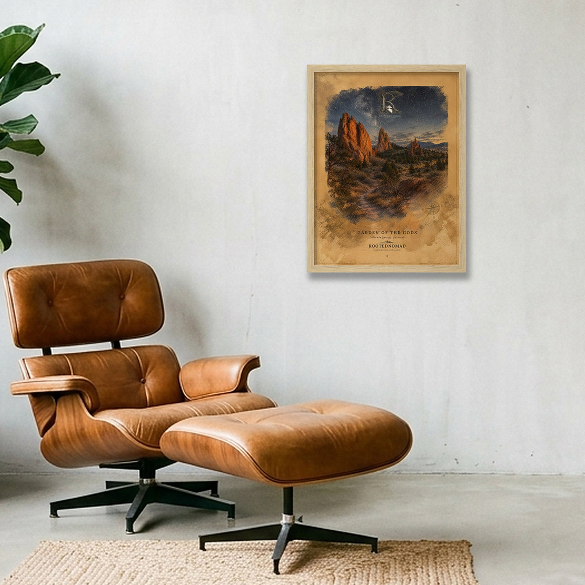 RootedNomad Garden of the Gods Poster — 30×40cm, 12×16" Oak Frame