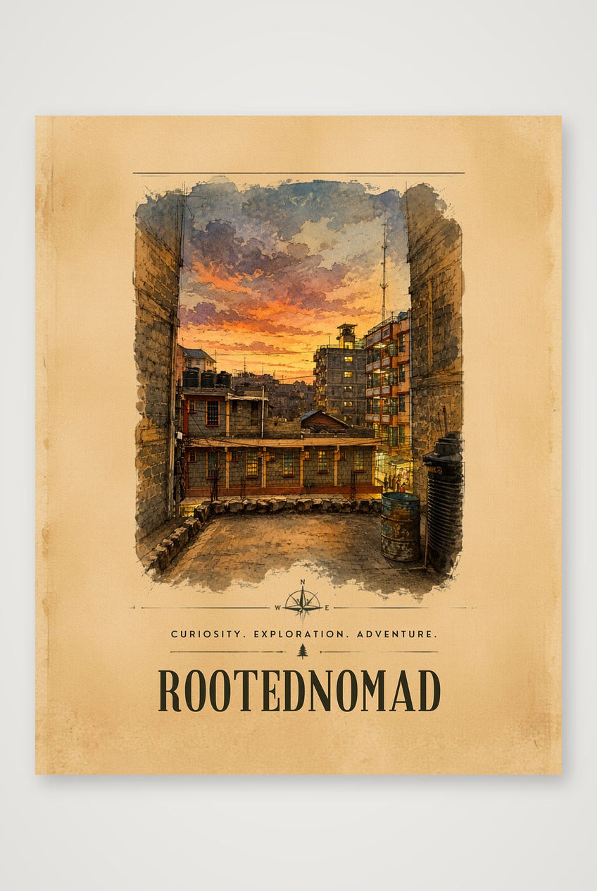 Limited Edition RootedNomad Kasarani Sunset Poster — 28×35cm, 11×14" Print only