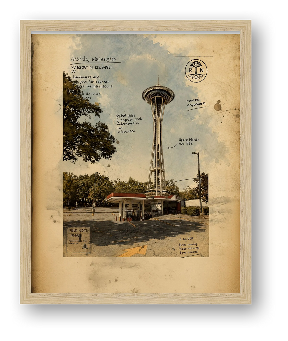 Seattle Poster — framed