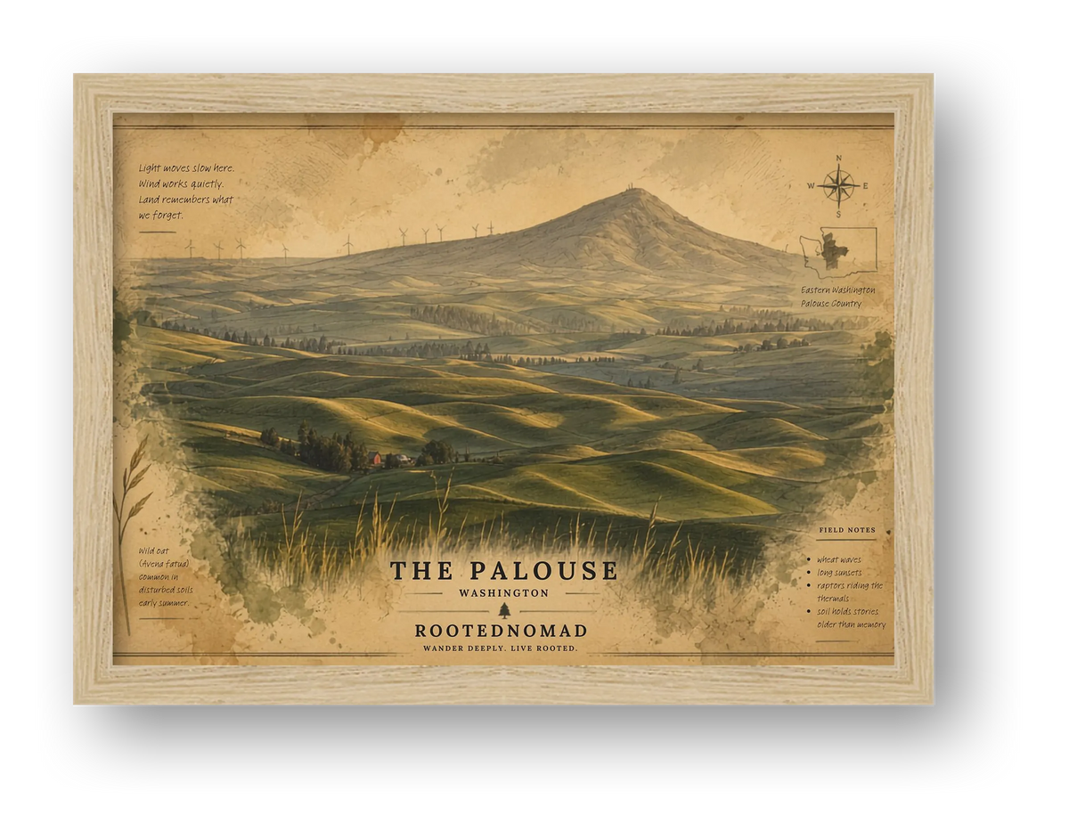 RootedNomad The Palouse (Washington State) Poster — framed