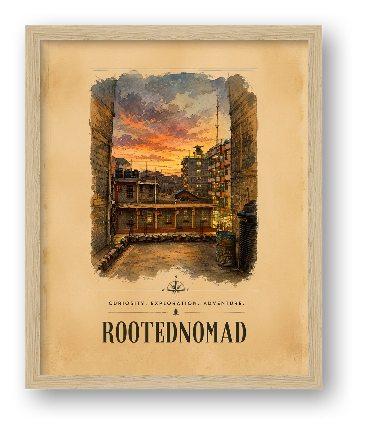 Limited Edition RootedNomad Kasarani Sunset Poster — framed