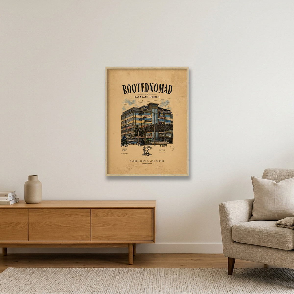 Kasarani Poster — 60×80cm, 24×31" Oak Frame