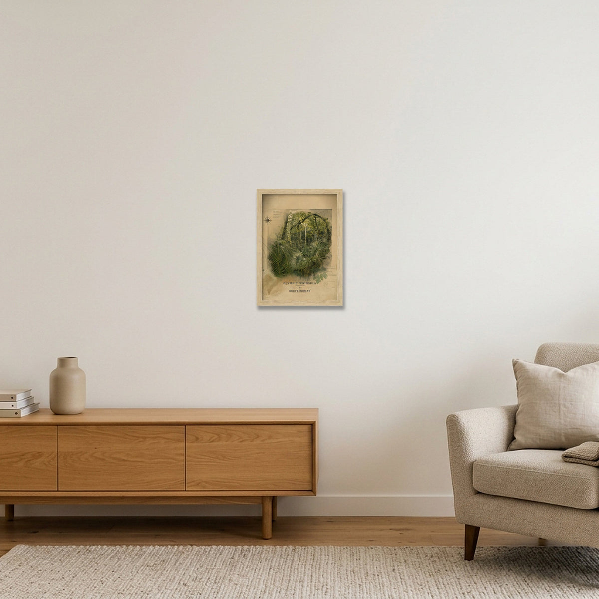 Olympic Peninsula Poster (32 x 40 in) — A4 (21×30cm, 8×12") Oak Frame