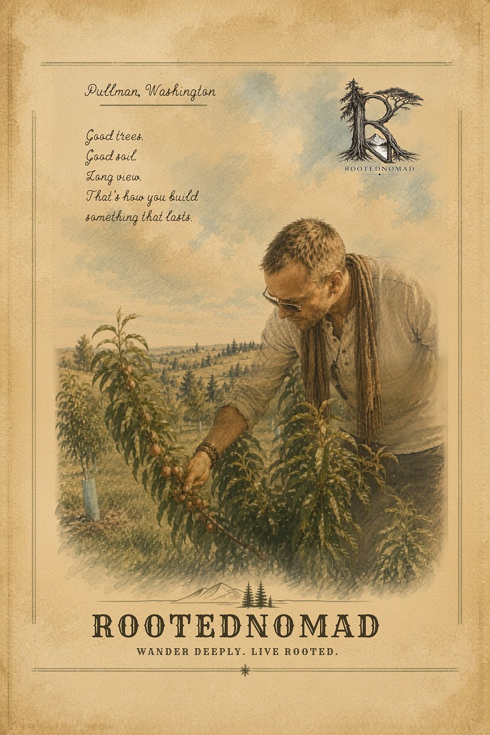 RootedNomad Apple Tree Poster